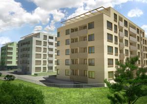 an architectural rendering of an apartment building at Apartment Kraków Arena in Krakow