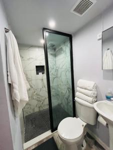 Koupelna v ubytování Hotel Libertad