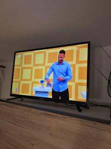 Televízia a/alebo spoločenská miestnosť v ubytovaní Apartman Zaric