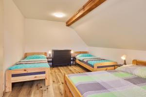 Postel nebo postele na pokoji v ubytování Apartmány Rudník Bolkov
