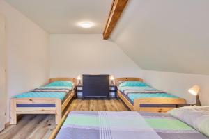 Postel nebo postele na pokoji v ubytování Apartmány Rudník Bolkov