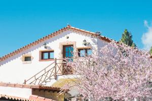 a house with a flowering tree in front of it at La Buhardilla del Refugio - For hikers, senderistas in Tejeda