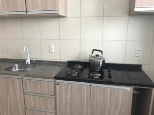 Dapur atau dapur kecil di Hospedagem Praia Word Penha SC