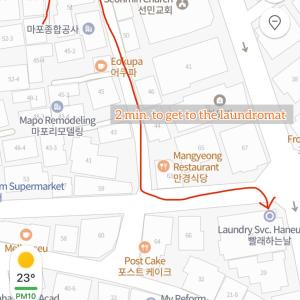首尔#New #Seoul #Hongdae #3BDS #1BA #private #1FL Sabrina in YeonNam的一张妈妈们去地标的校园地图