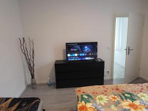 TV a/nebo společenská místnost v ubytování Ferienhaus Eichen