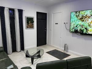 TV at/o entertainment center sa Palm Hamilton Backpacker