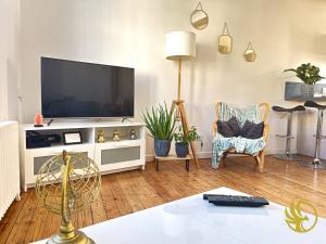TV a/nebo společenská místnost v ubytování Duplex Élégant et Spacieux