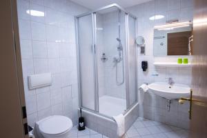 Koupelna v ubytování Hotel Lengenfelder Hof + 37 fotografií