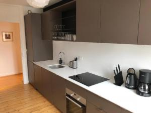 a kitchen with a sink and a counter top at PRALINE in Colmar