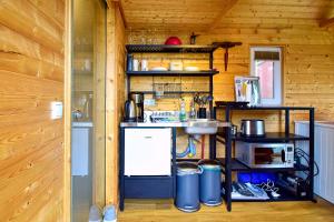 Kuchyň nebo kuchyňský kout v ubytování Tiny House Strandwagen mit Terrasse