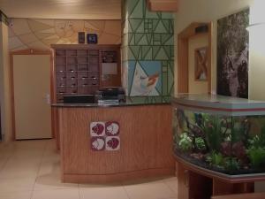 un restaurant avec un aquarium dans une pièce dans l'établissement Hotel Vezzano, à Vezzano