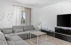 a living room with a couch and a flat screen tv at Lalic Gallery Villa in Bibinje