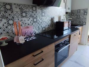 Η κουζίνα ή μικρή κουζίνα στο Le tropical 2 chambres +6 φωτογραφίες