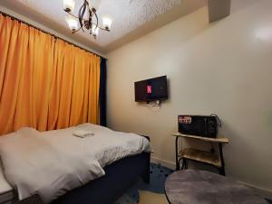 TV a/nebo společenská místnost v ubytování Golden Nest Haven