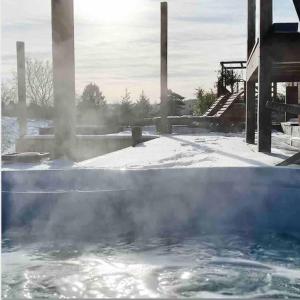 a pile of snow with steam coming out of it at The Potting Shed in Worcester