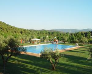 a large swimming pool in a field with trees at Camping Bungalows Mariola in Bocairent