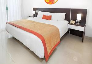 Postel nebo postele na pokoji v ubytování Hotel México Plaza Irapuato