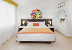 Postel nebo postele na pokoji v ubytování Hotel México Plaza Irapuato + 37 fotografií