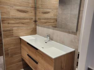 Koupelna v ubytování Bel appartement neuf 3 pièces pour 6 pers, Châtel, parking, balcon, proche centre - FR-1-676-196