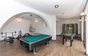 a room with a pool table and two consoles at Nice Home In Bribir With Sauna in Bribir