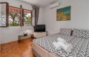 Televízia a/alebo spoločenská miestnosť v ubytovaní Beautiful Apartment In Novi Vinodolski