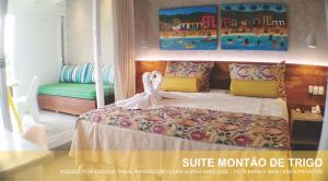 Cama ou camas em um quarto em Juquei Frente ao Mar Hotel Pousada