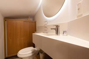 CanelaにあるRosa Casa Morar da Serraの洗面台、トイレ、鏡のあるバスルーム +31枚の写真