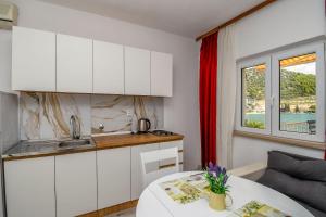 Kuchyň nebo kuchyňský kout v ubytování Apartments Martina