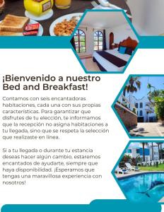 a flyer for a villa with a massage bed and breakfast at Hill House Mazatlan - Bed & Breakfast in Mazatlán