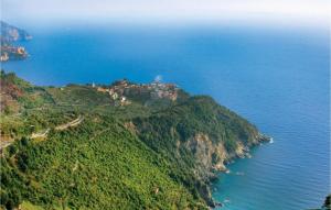 an aerial view of a mountain overlooking the ocean at Gorgeous Apartment In Levanto in Levanto