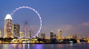 Ein allgemeiner Blick auf Singapur oder ein Stadtblick von des Hotels aus