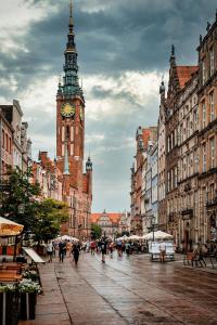 Výhľad na mesto Gdansk alebo výhľad na mesto priamo z hostela