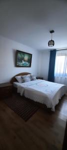 Ένα ή περισσότερα κρεβάτια σε δωμάτιο στο Căsuța din Deal