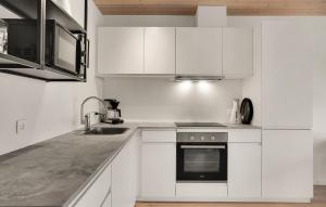 Kuchyň nebo kuchyňský kout v ubytování 3 Bedroom Lovely Apartment In Slagelse