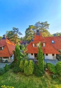 an overhead view of a house with an orange roof at Matija LUX Konaci in Zlatibor