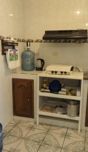 a kitchen with a stove and a counter top at Casa Madrigal in Guanajuato +19 photos
