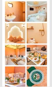 a collage of different pictures of a room at Riad Privé Dar L'Étoile - Jacuzzi Piscine & Petit Déj inclus in Marrakech