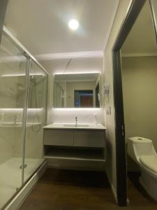 Koupelna v ubytování Cascadas Hotel