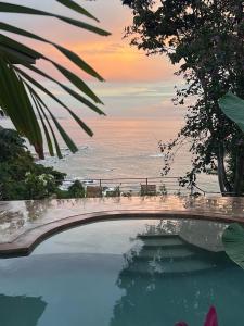 a swimming pool with a view of the ocean at Villa SOLENSSE in Uvita +10 photos