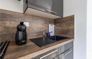 a kitchen with a sink and a coffee maker on a counter at Awesome Apartment In Hyères With Wifi in Hyères