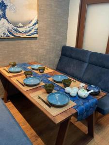 Χώρος καθιστικού στο 京町家ゲストハウス遥月