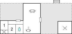 HesselagerにあるTwo-Bedroom Holiday Home In Hesselagerのトイレが2つある浴室のブロック図