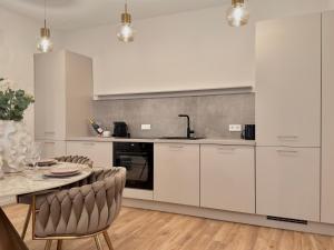 Kuchyň nebo kuchyňský kout v ubytování Gemütliches Design Apartment in Do-Zentrum
