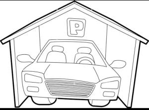 a drawing of a car in a garage at Casa simples confortável c Ar-cond p 6 Pessoas in Araçatuba