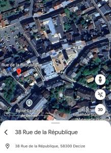 a screenshot of a map of a city at Chambres Zohra Centre ville in Decize +2 photos