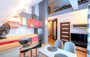 Køkken eller tekøkken på Stunning Apartment In Zarnowska