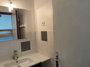 a bathroom with a sink and a mirror at Studio aux pieds des pistes in Villard-de-Lans