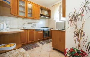 Kuchyň nebo kuchyňský kout v ubytování Three-Bedroom Apartment In Brodarica