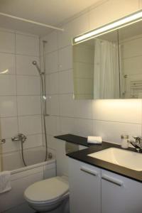 a bathroom with a toilet and a sink and a shower at 1BR apartment close to Opera - SF7 in Zürich