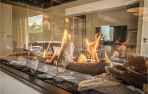 una vetrina con un camino acceso di Awesome Home In Kessel With Kitchen a Kessel